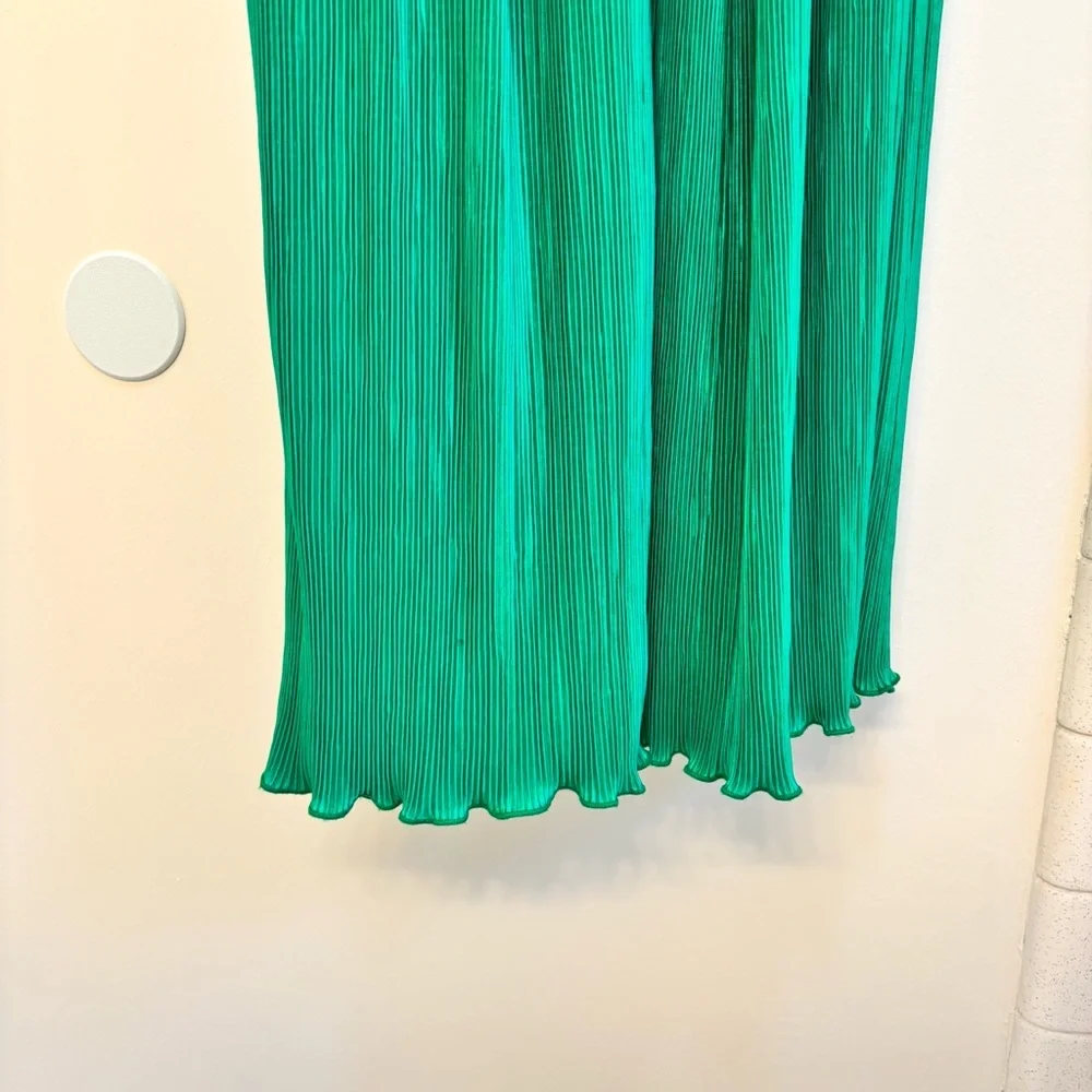 Peppermayo Muse Plisse Pants Size 8 Jade Green Disco Summer Artsy Festival Flowy - Picture 3 of 10